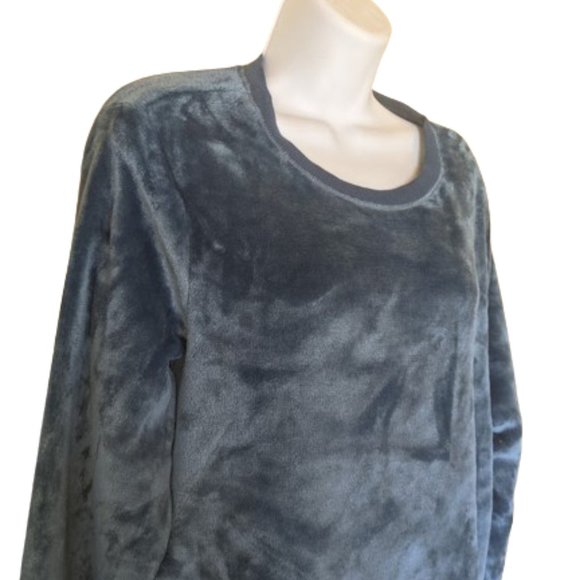 Blue Faux Fur Stretch VelourSweater Size XXL - Picture 3 of 5